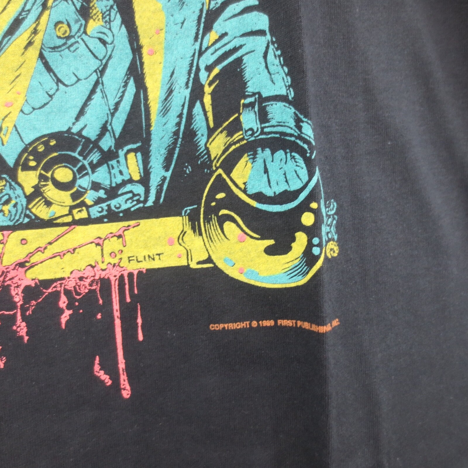 Vintage Grim Jack 1989 Graphitti Comics Comic Book Image L Single Stitch Black T
