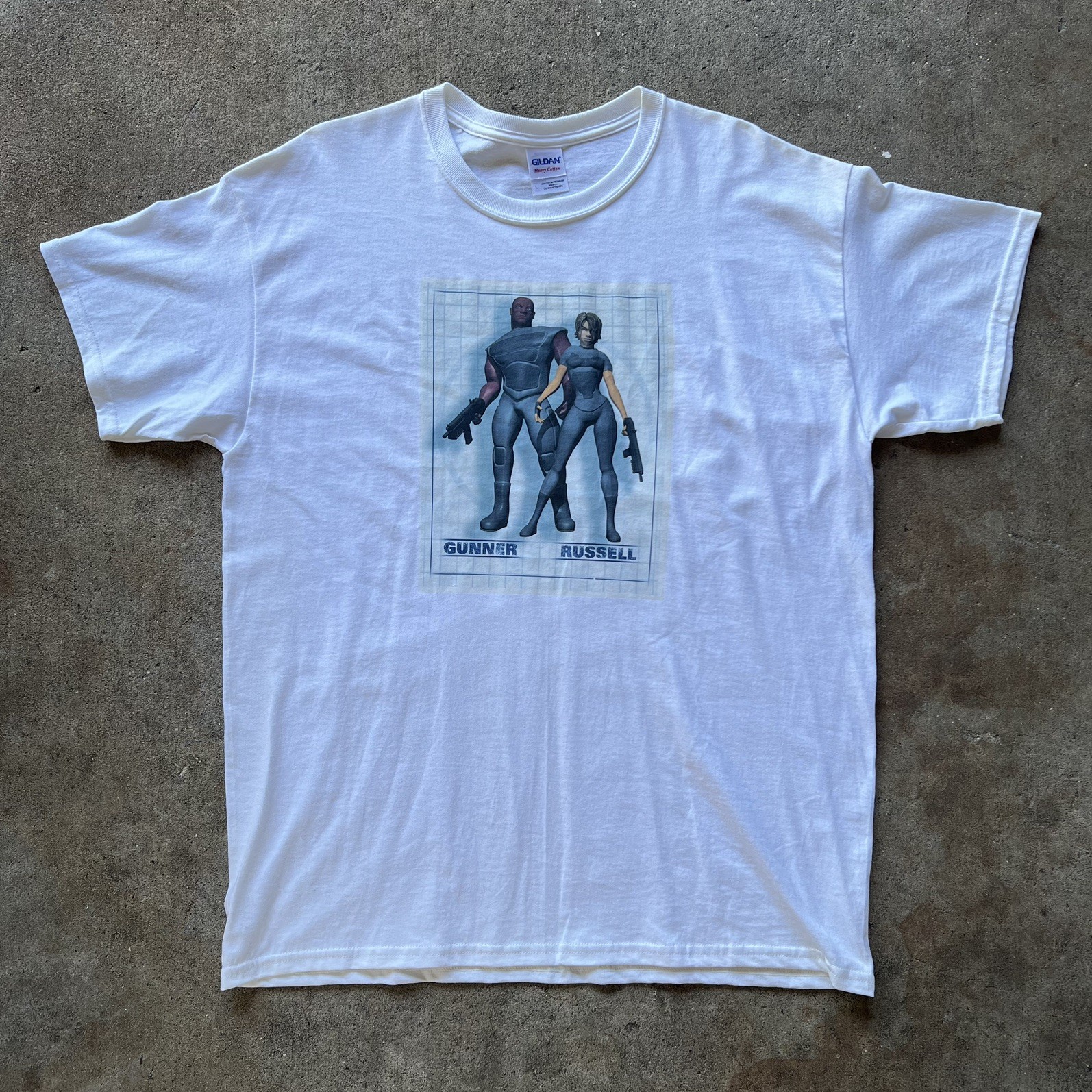 VTG Video Game Shirt Gunner Russell CGI Indie Games Y2K 2000s Men’s Large