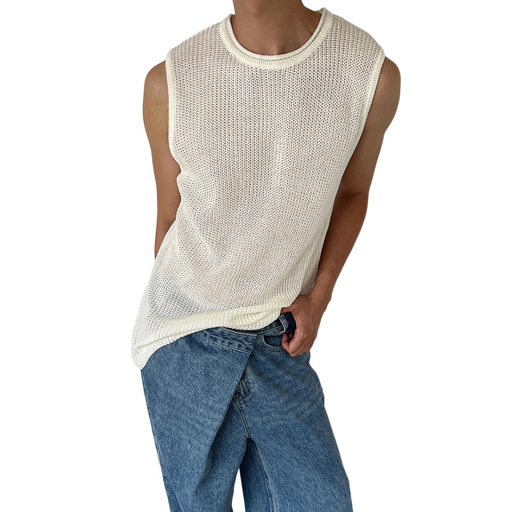 Casual Wear Daily Wear Men&rsquo;s Tank Top Knitted Vest Knitted Fabric O-neck Collar