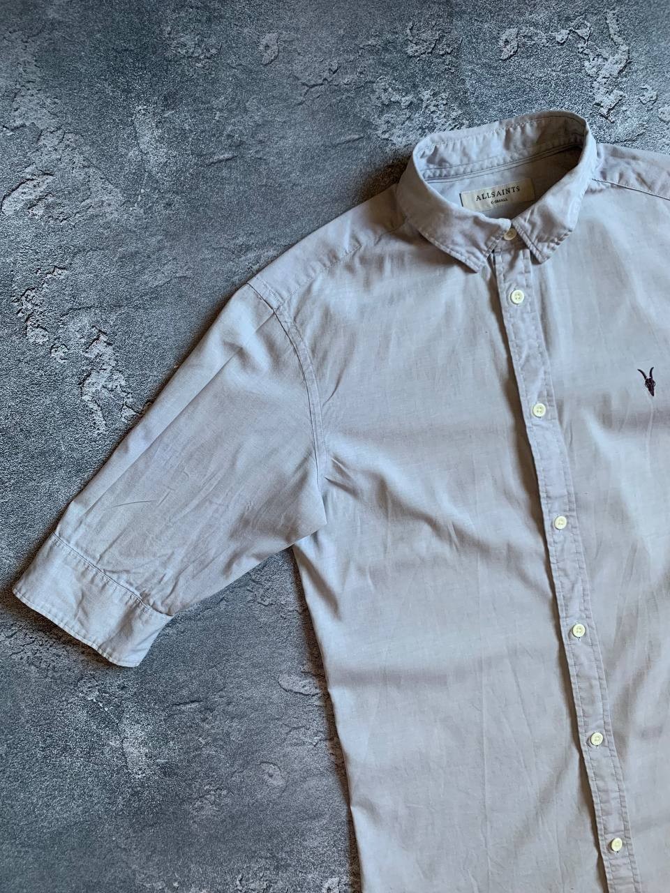 AllSaints Men’s Shirt XSmall (US XS(S) / EU 44) – Gray, Cotton, Short Sleeve
