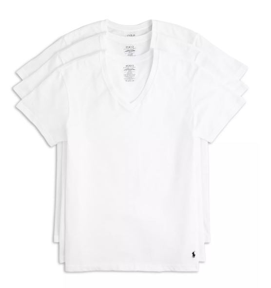 3-PK RALPH LAUREN POLO SIZES S M L XL XXL GRAY V NECK COTTON T SHIRT UNDERSHIRT