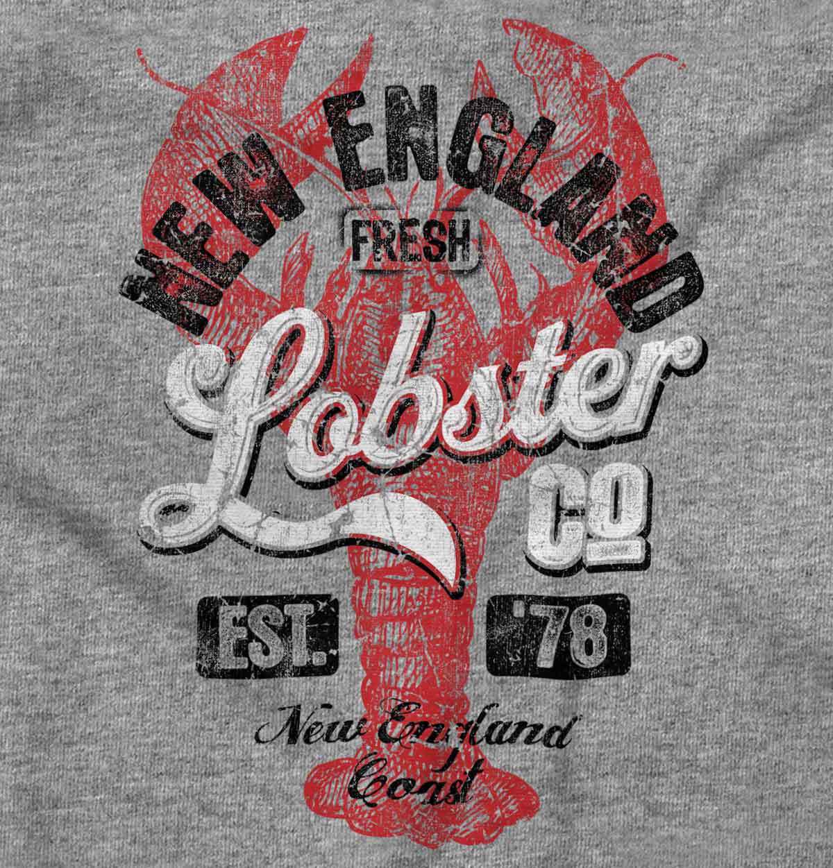 New England Lobster Maine ME Seafood Souvenir Womens or Mens Crewneck T Shirt Te