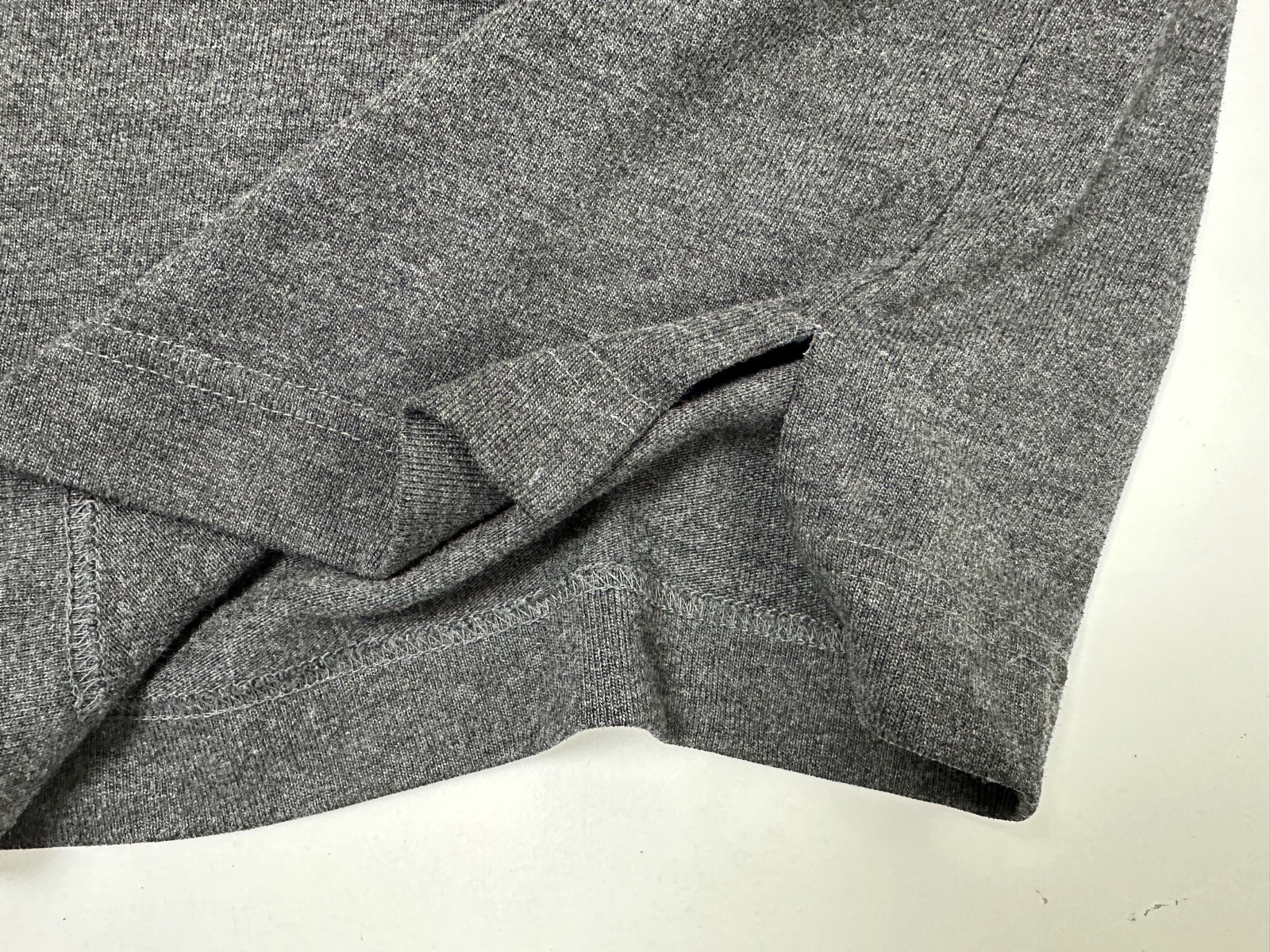 Vintage 90s V-Neck Shirt Men Large Minimal Gray Heavy Rayon Blend Robert Stock