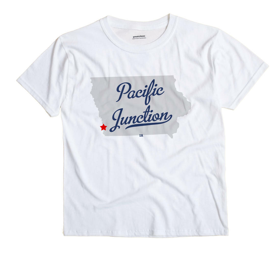 Pacific Junction Iowa IA T-Shirt MAP