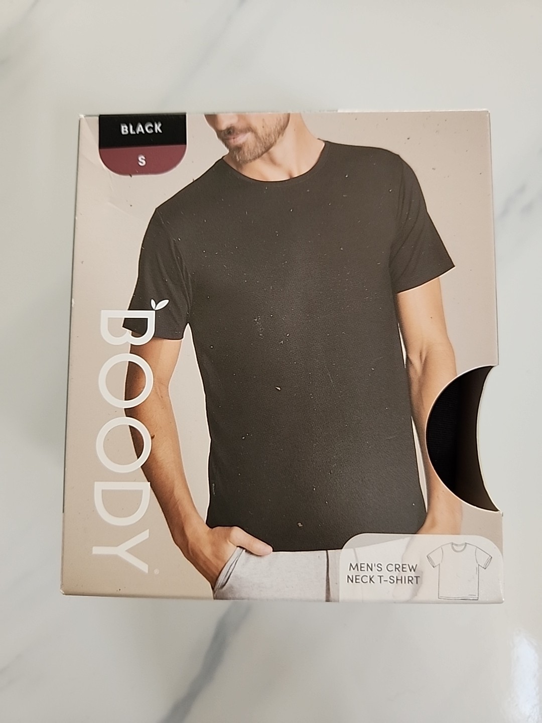 BOODY MENS CREW NECK T-SHIRT BLACK Size SMALL NEW SHIP FROM USA