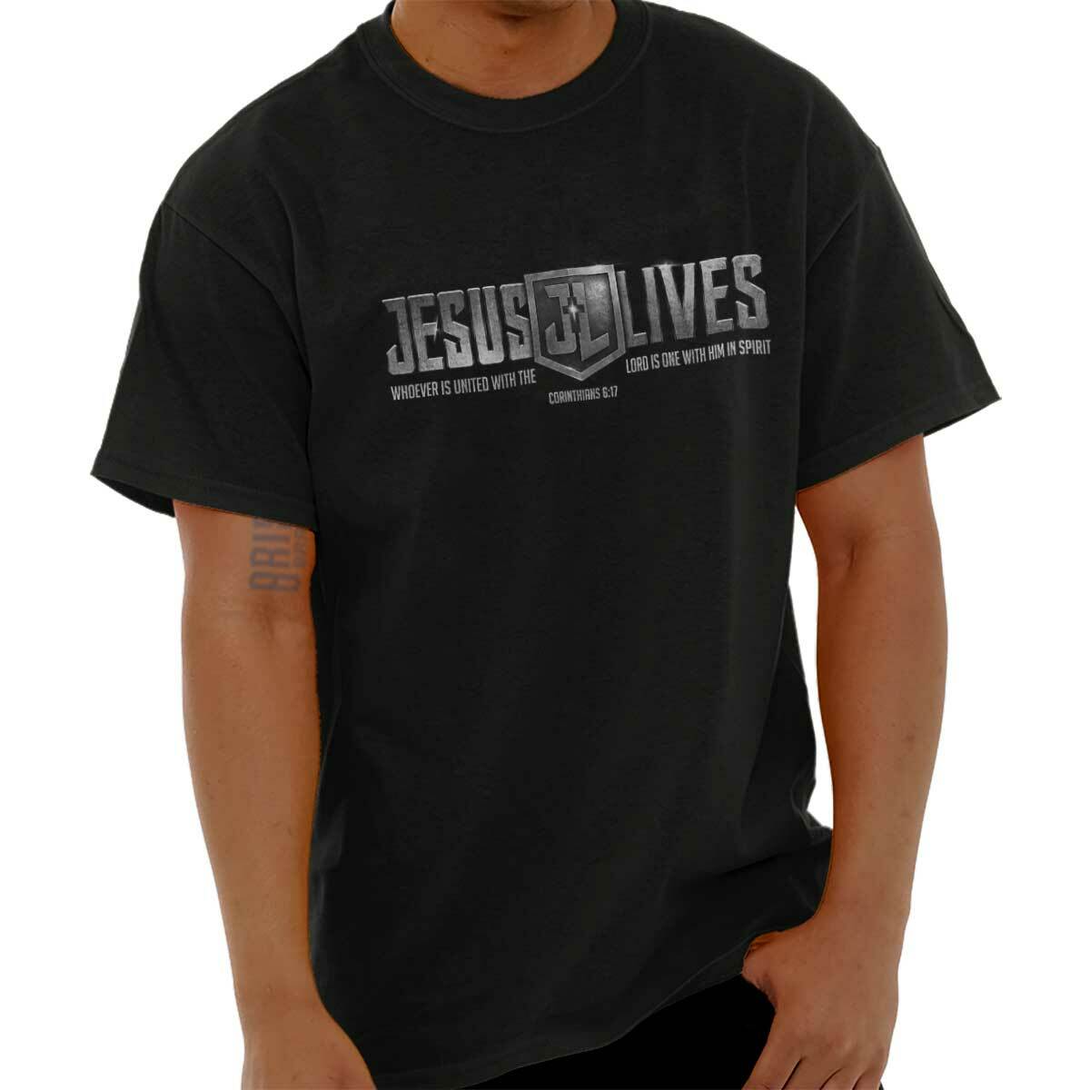 Christian Faith Pop Culture Jesus Lives Lord Womens or Mens Crewneck T Shirt Tee