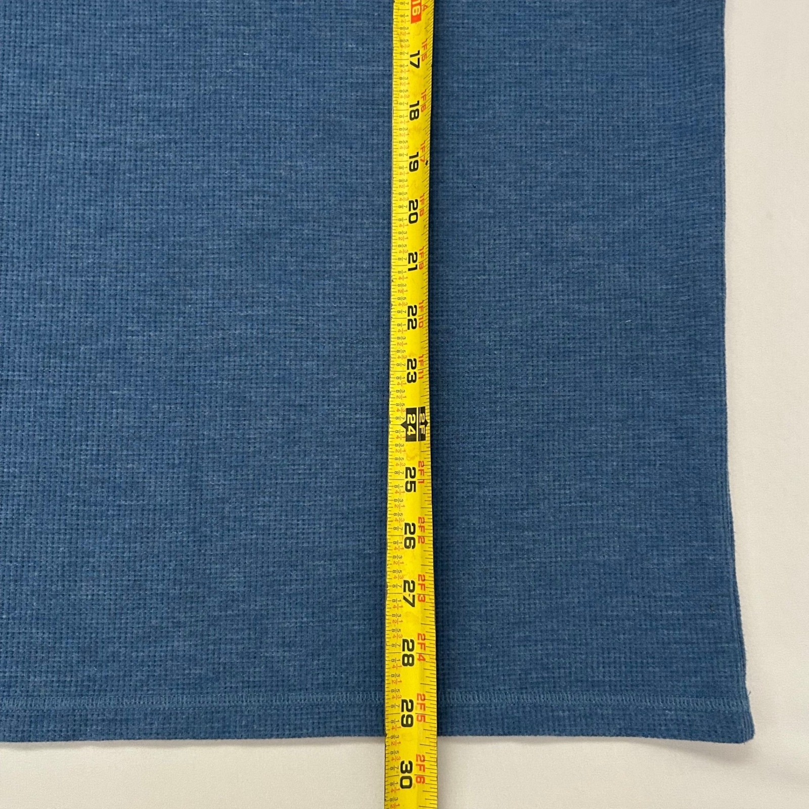 Mack Weldon Shirt Men XL Blue Waffle Knit Thermal Wool Blend Long Sleeve Stretch