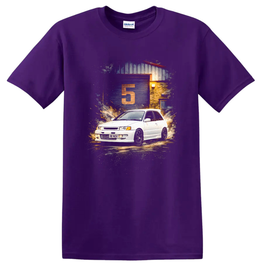 Toyota Starlet GT Turbo T Shirt Old Car JDM Hatchback Racing Tee