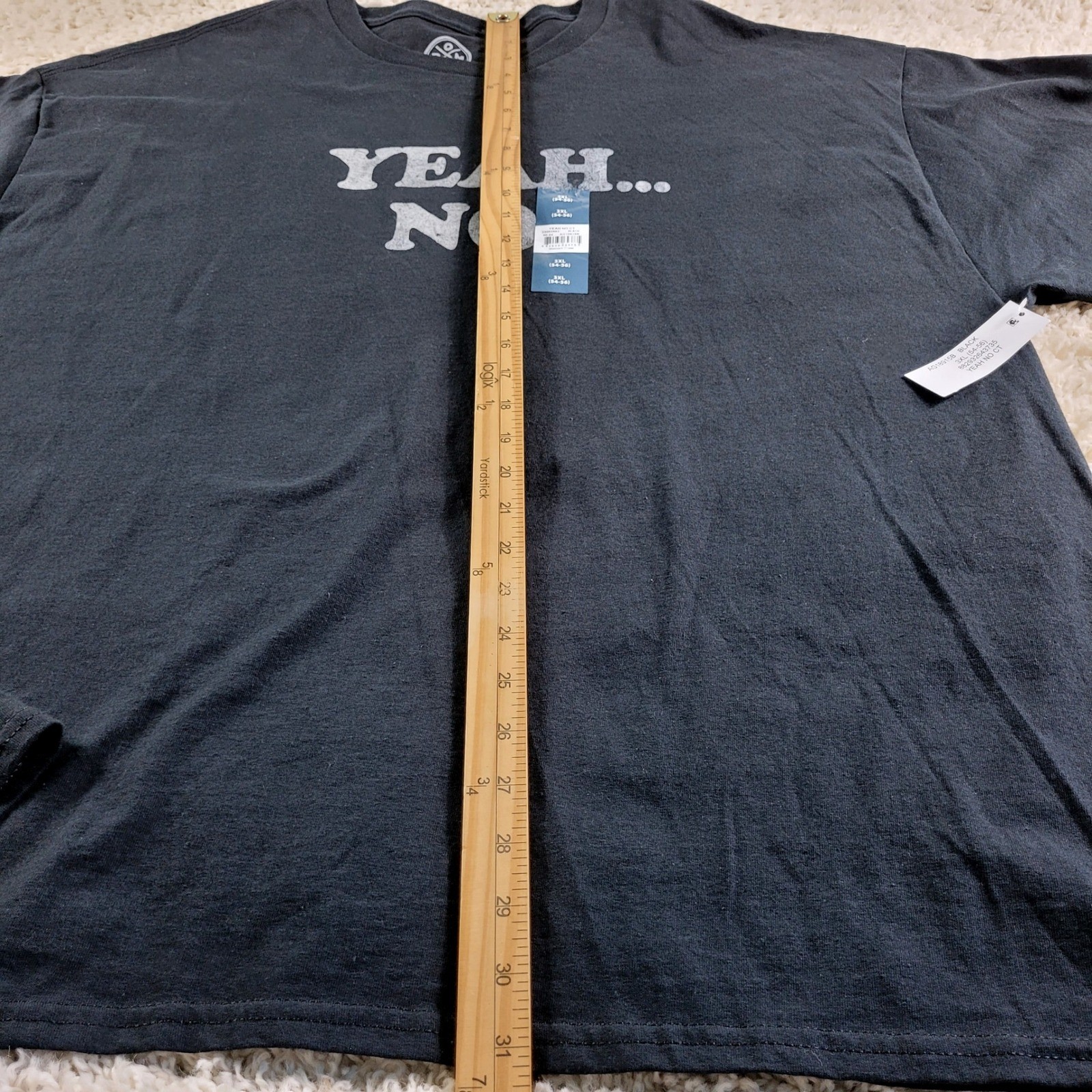 DOM T-Shirt Men&rsquo;s Size 3XL Black New Yeah No Graphic Print Cotton Tee AG18915B
