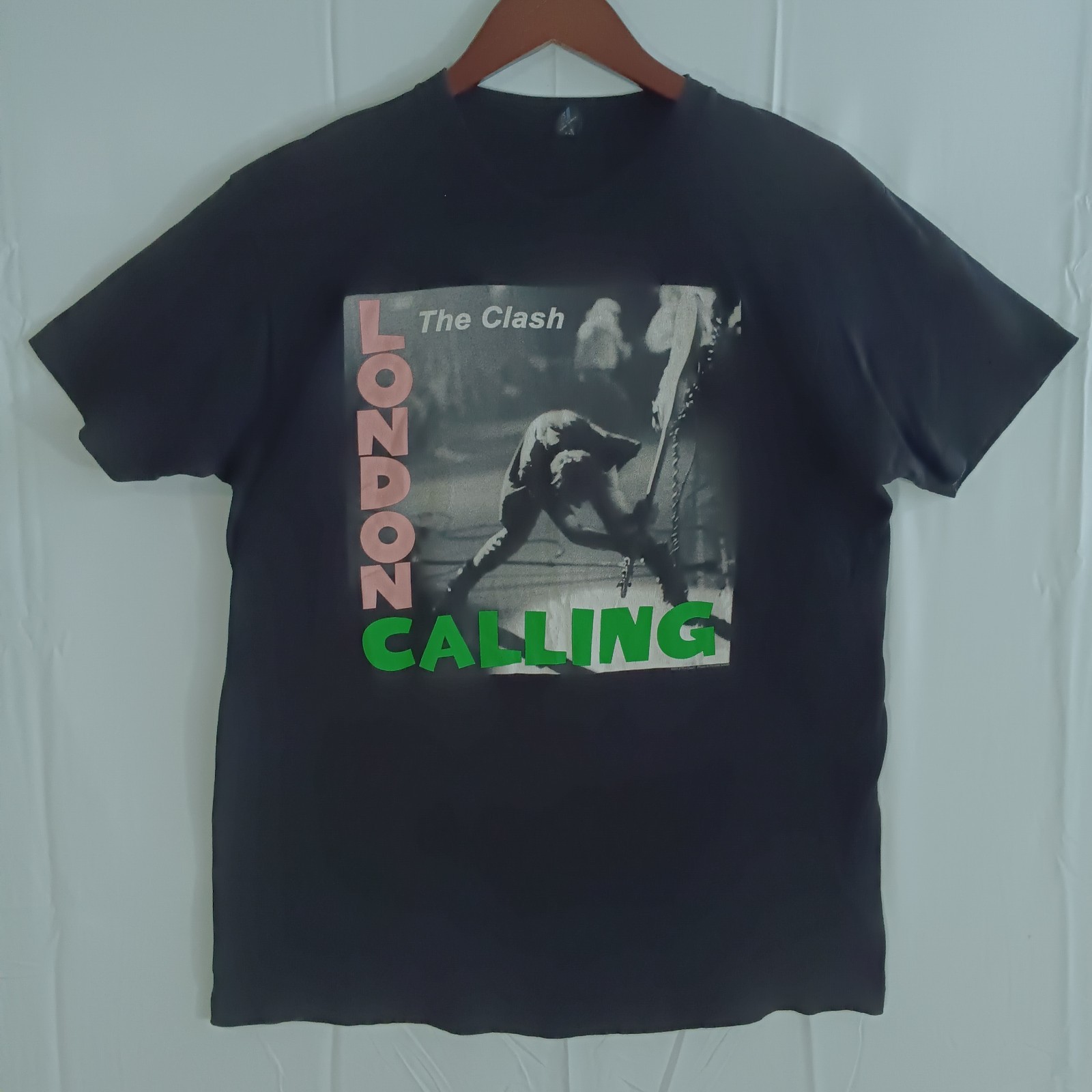 The Clash London Calling L Black Graphic Album UK Punk Music Band Cotton Shirt