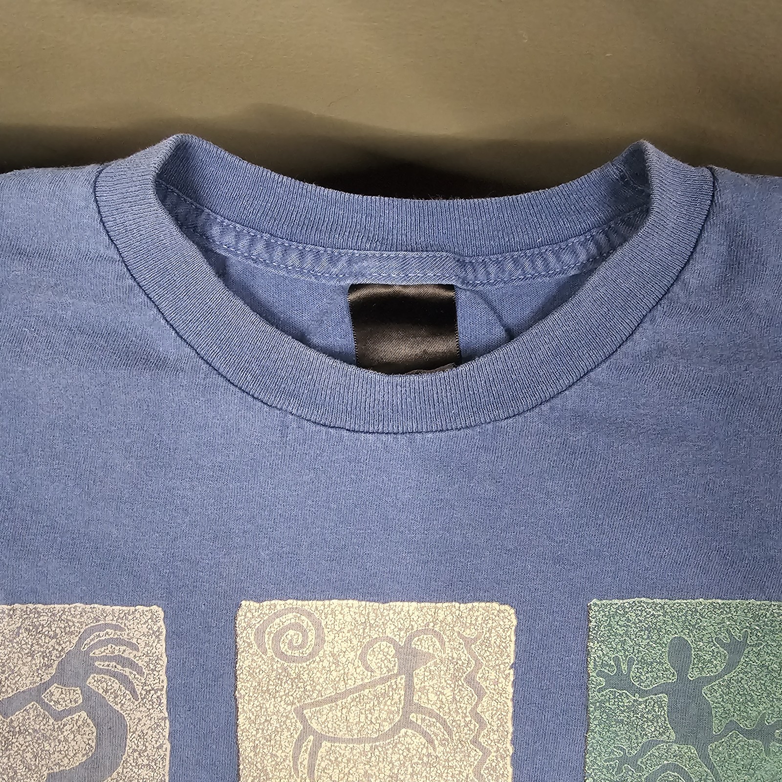 Vintage Kokopelli Petroglyph Tshirt Large White Sands Native Navajo 90s Y2K