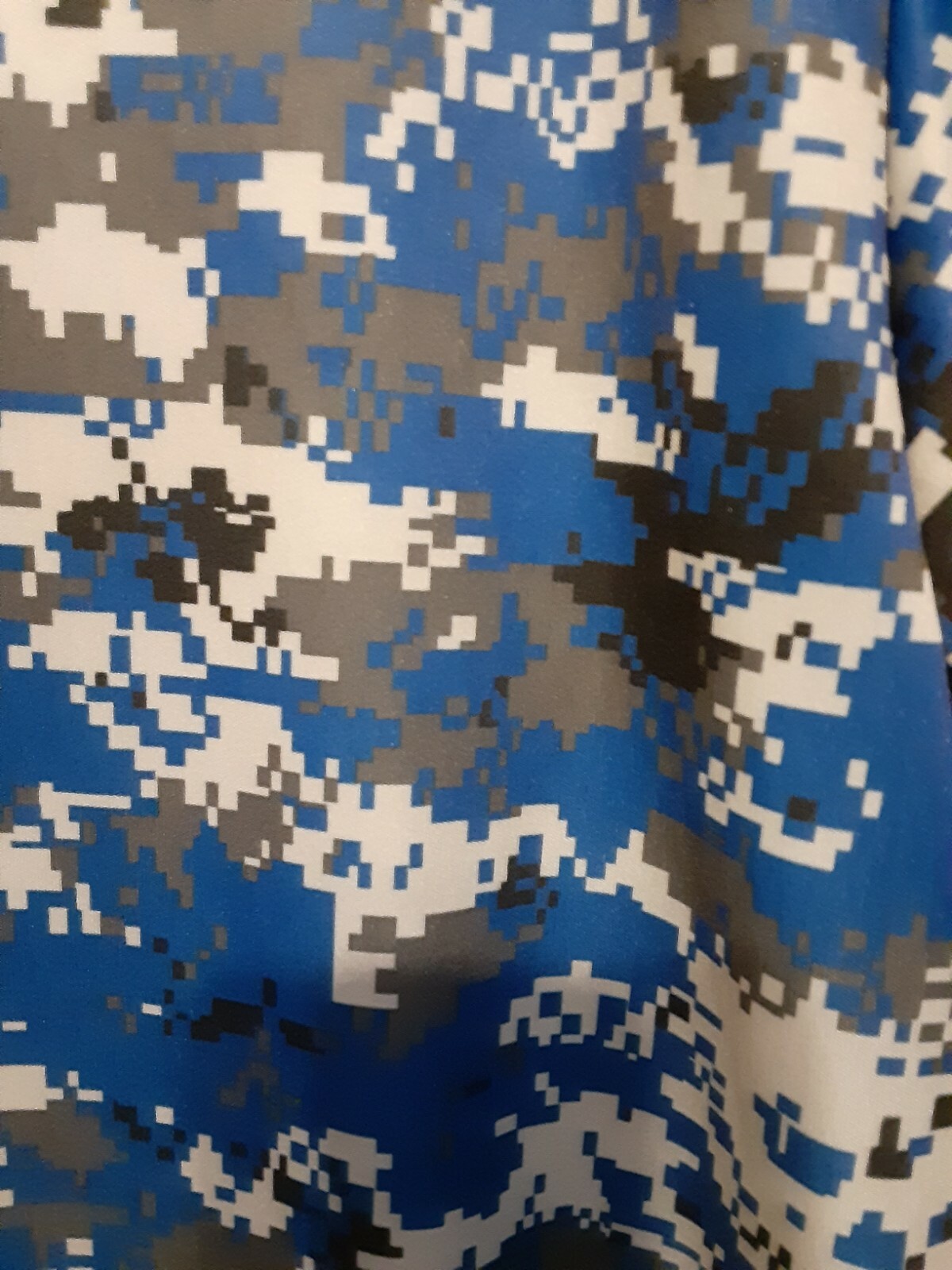 BADGER Sport Blue Taupe Black Print Fishing Sport Outdoor T SHIRT Mens 2XL Poly