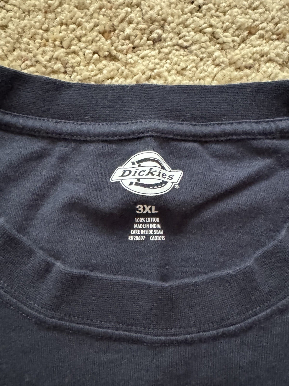 Genuine Dickies T-shirt Men 3XL Blue Solid 100% Cotton Work Utility Pocket