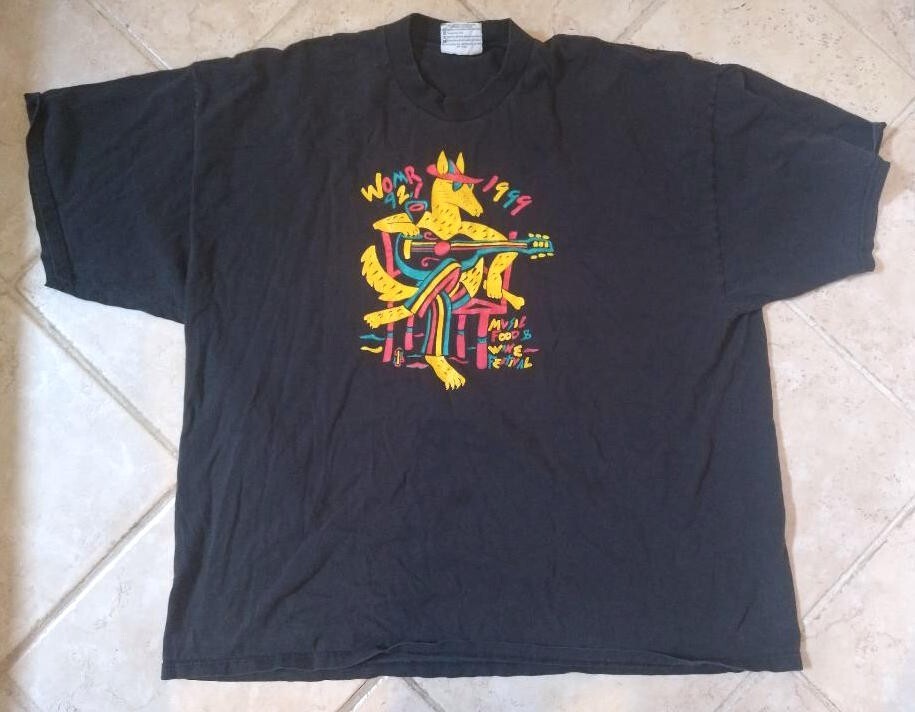 1999 WOMR 92.1 Music Food Wine Festival T-Shirt Black Size 3XL