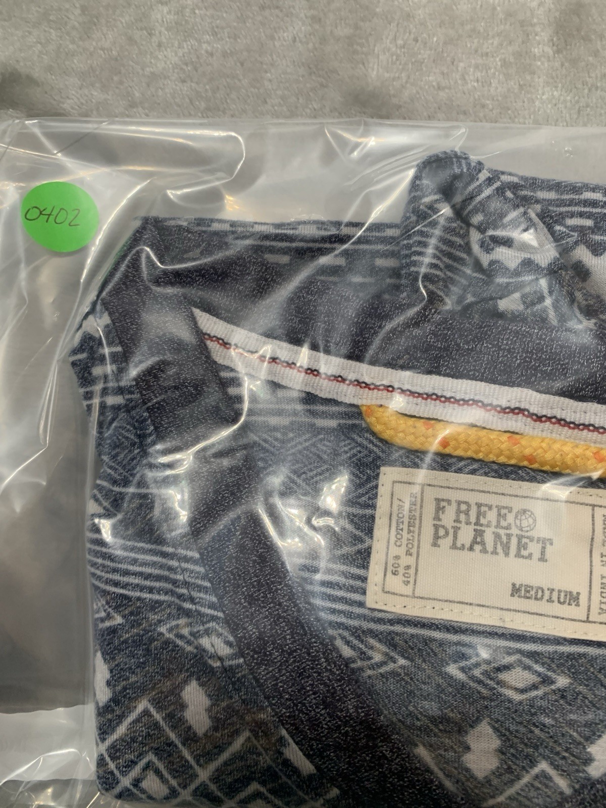 Free Planet Shirt Mens Medium Blue Aztec Stripe Pocket Surf Skater Style Tee