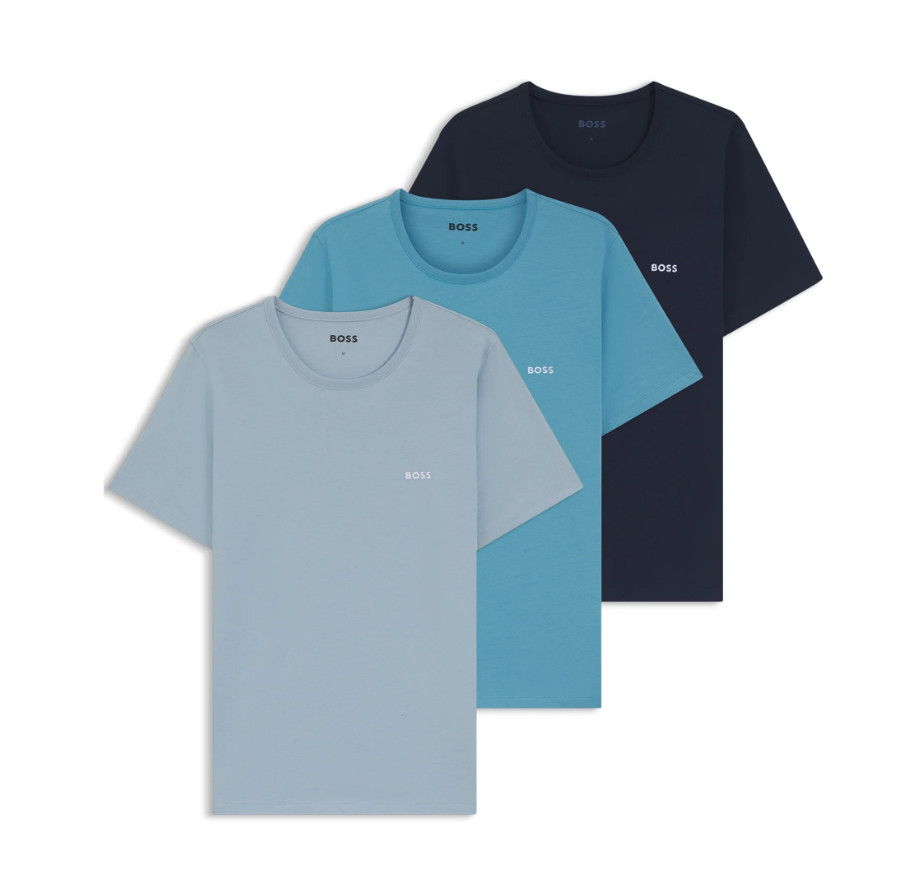 Mens T-Shirts BOSS Multicoloured 3 Pack Short Sleeve With Logo – Size XL