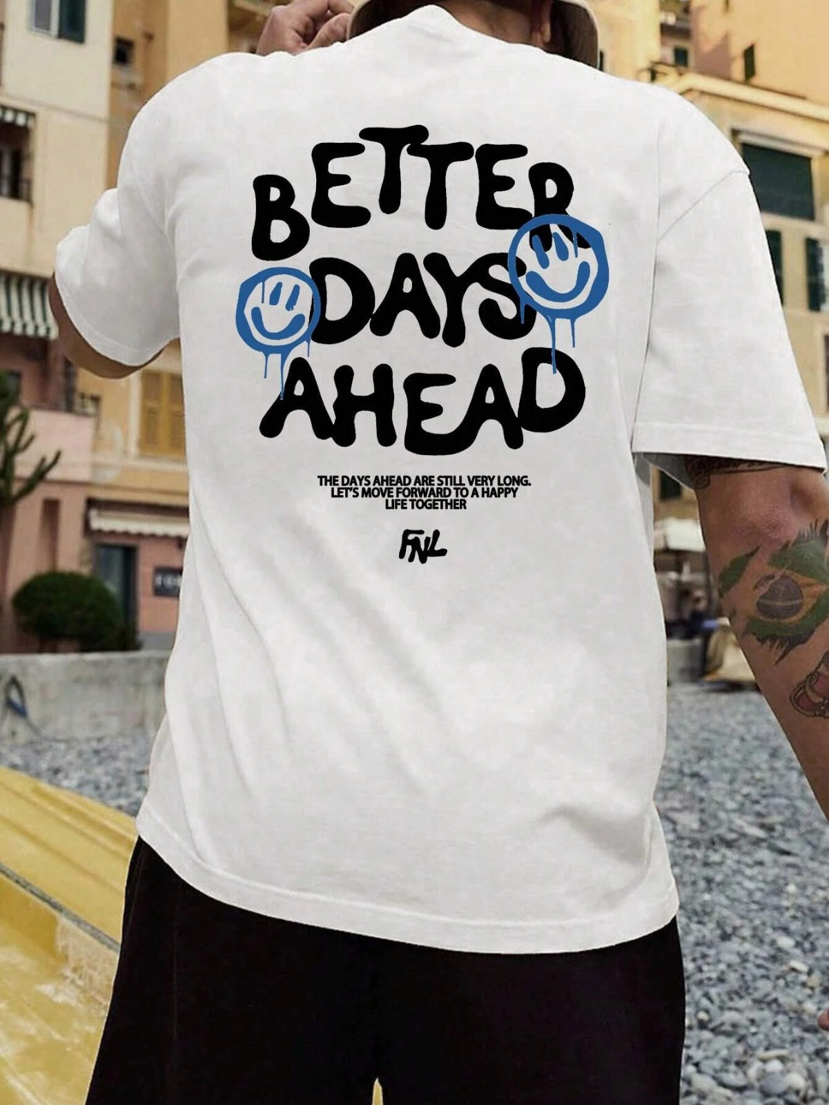 « Better Days Ahead » Printed Loose Fit Men&rsquo;s Cotton Tshirt For Summer Streetwear