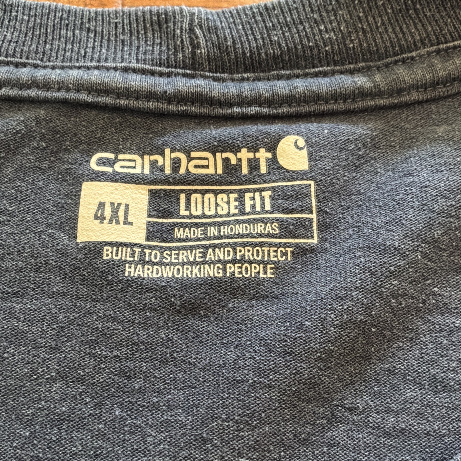 Carhartt Men&rsquo;s 4XL Big & Tall Navy Loose Fit Graphic Logo Crew Neck T-Shirt