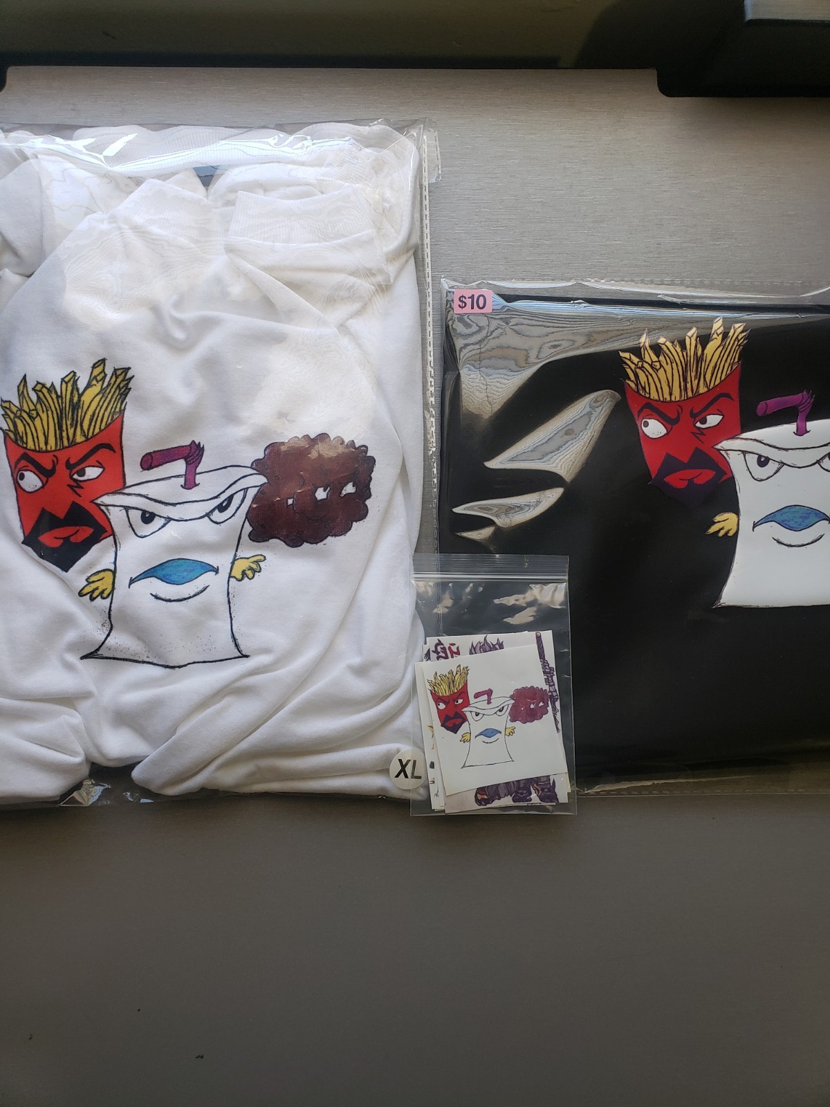 Aqua Teen Hunger Force Graphic Design T-Shirt, Bookbag And Stickers