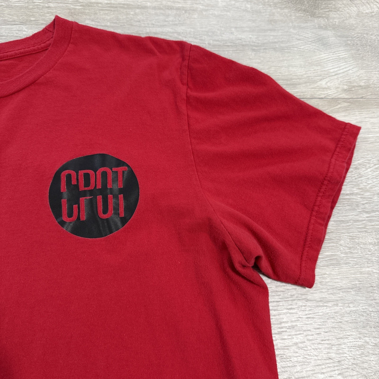 C POT Shirt 3 Samples Album Red Men’s Large Back Print Cotton Tee