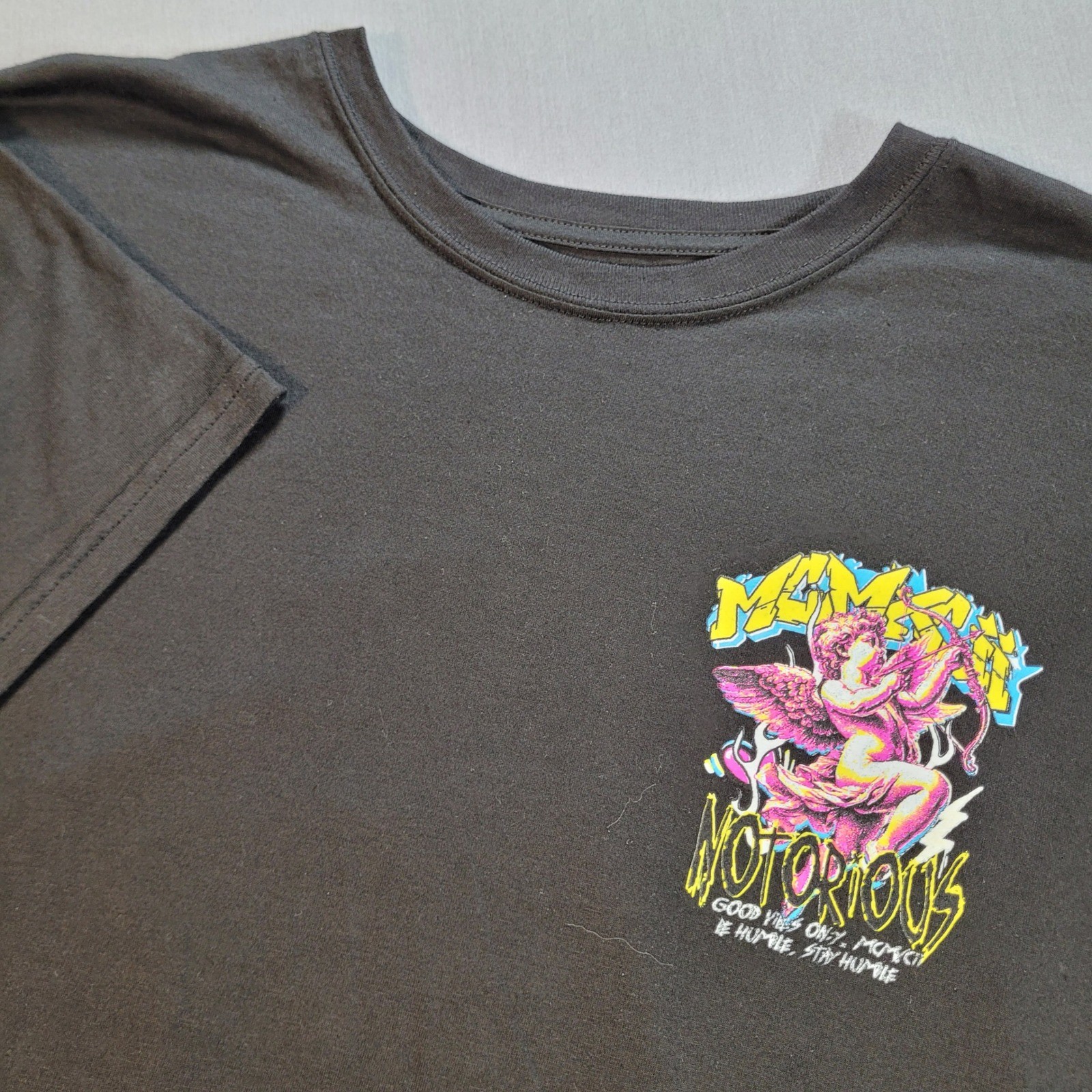 Fresh Laundry Men Graphic Shirt XL Black Angel Legend Notorious Streetwear Y2K