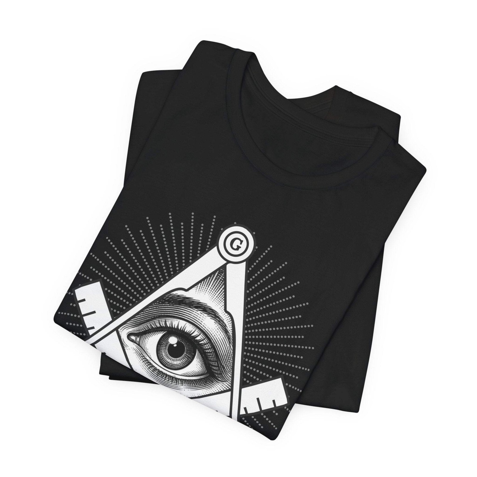 All-Seeing Eye Square and Compass T-Shirt | Esoteric Symbolism Tee