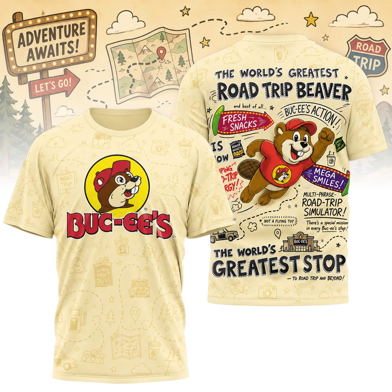 Buc-ees The world&rsquo;s greatest road trip beaver Shirt – All Over Print
