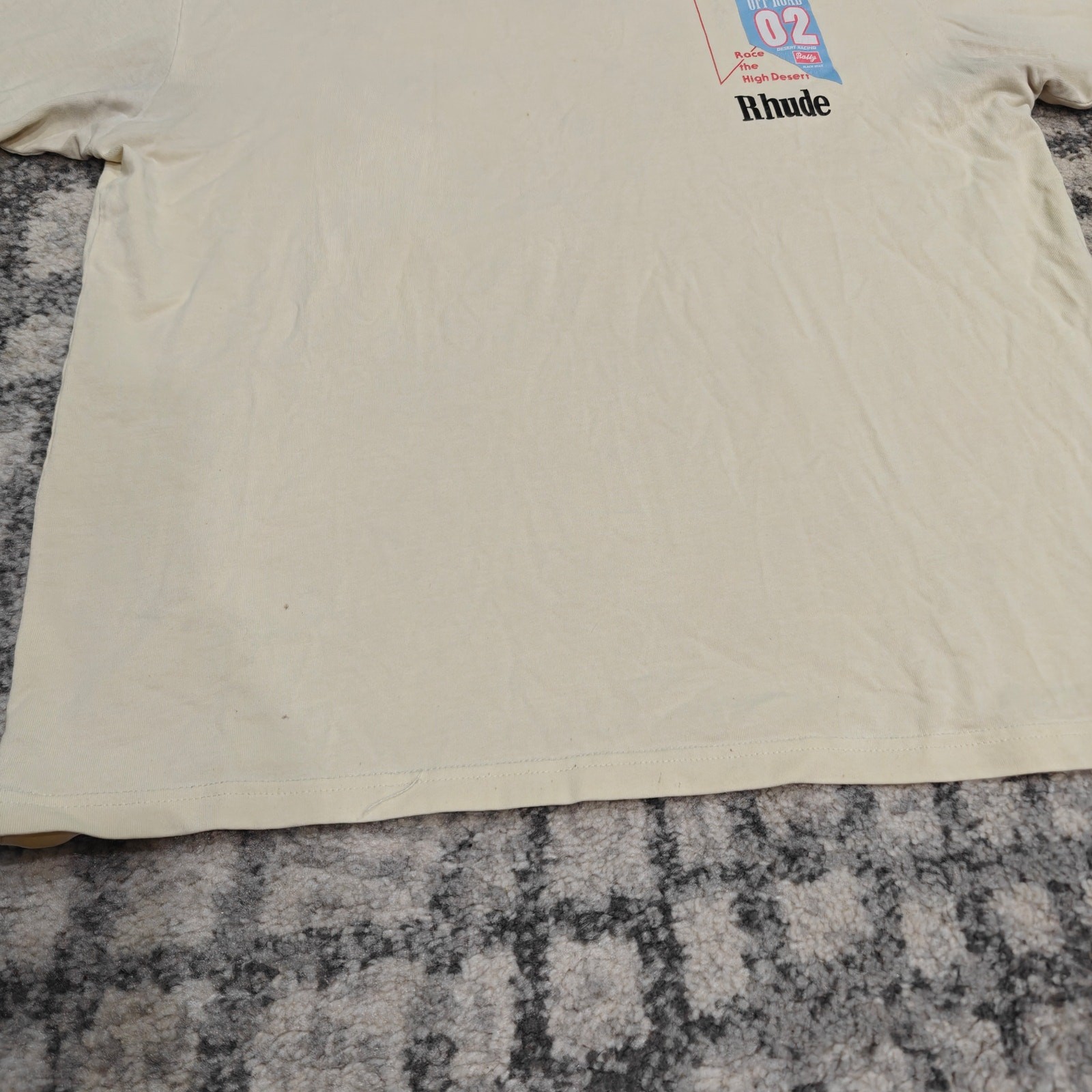 Rhude Off Road 02 High Desert Graphic T-Shirt Cream Men&rsquo;s Size XL Streetwear