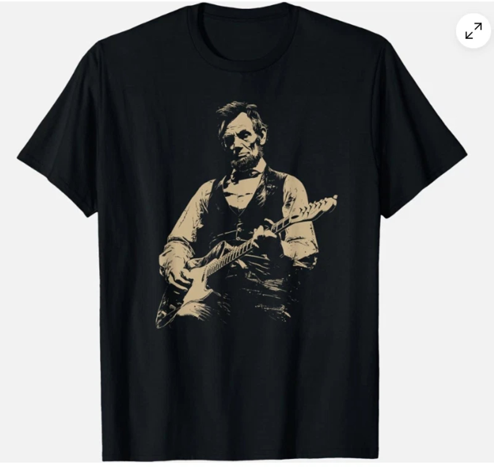 Abraham Lincoln Abe Lincoln Playing Guitar Retro Vintage Unisex T-Shirt NEW