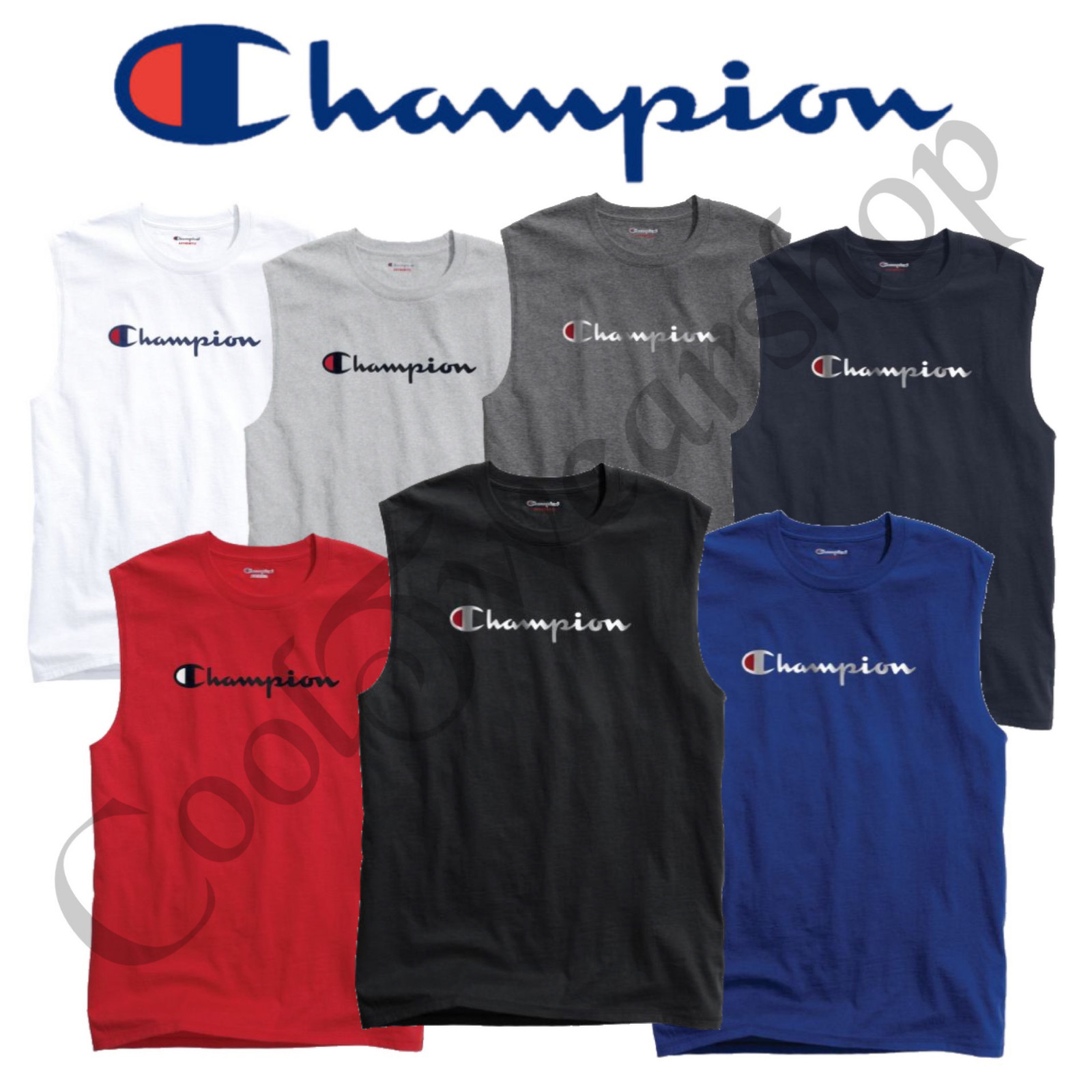 Authentic Champion Men&rsquo;s Jersey Script Logo Muscle Tee GT22H Y07718