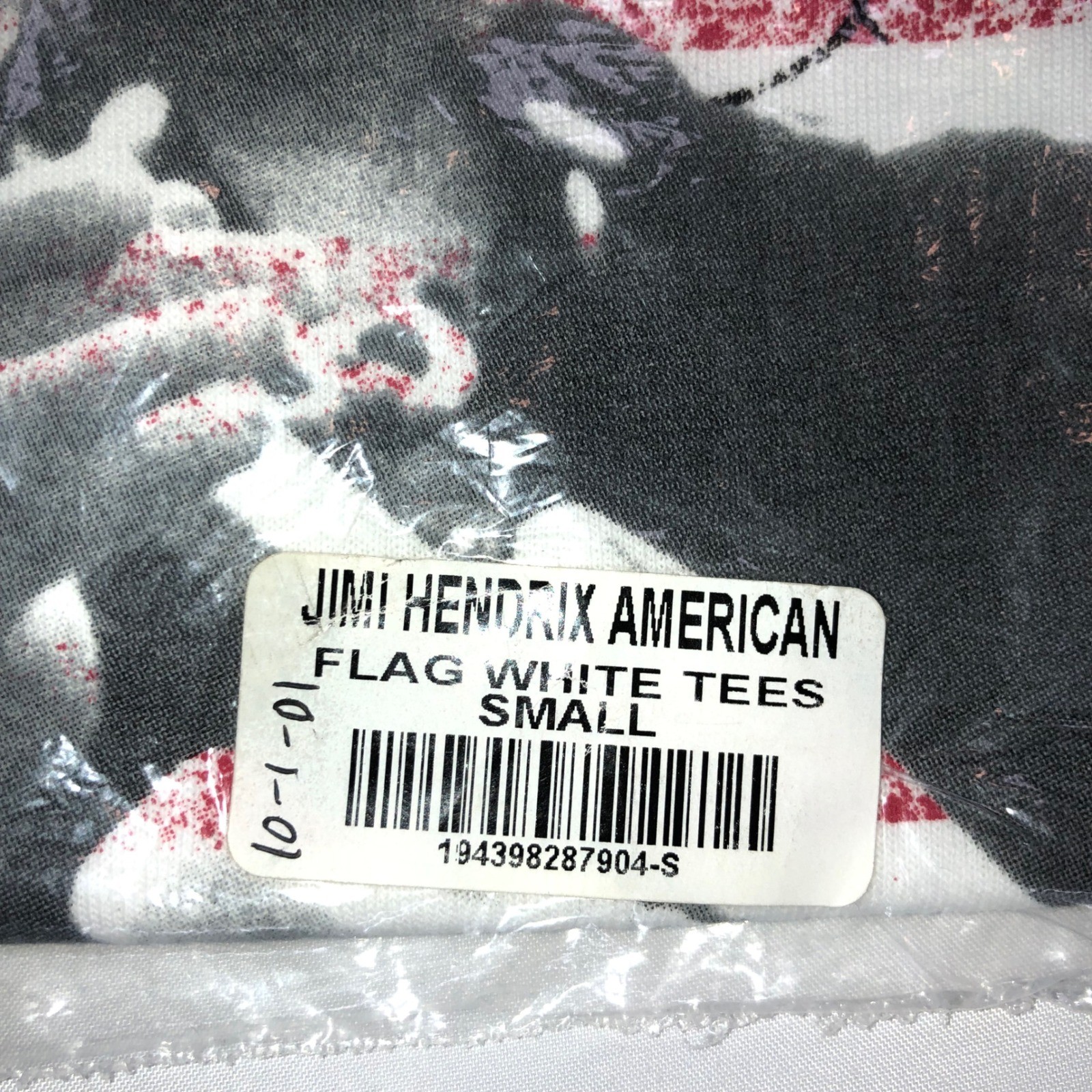Authentic Jimi Hendrix American Flag White Graphic T-Shirt Small New
