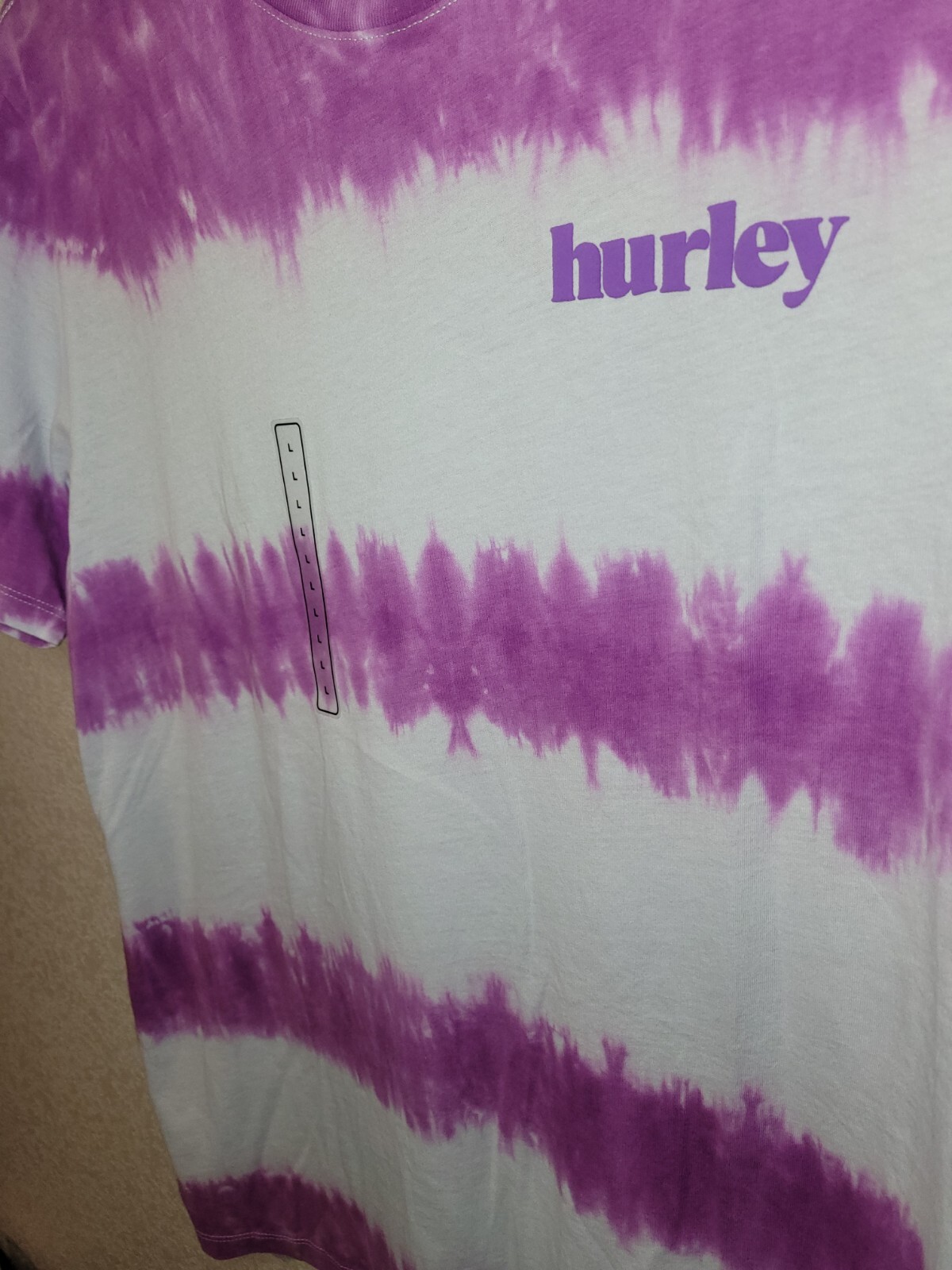NWT Hurley Mens XL Purple Tie Dye Everyday Washed + Wave Short Sleeve Shirt XL47