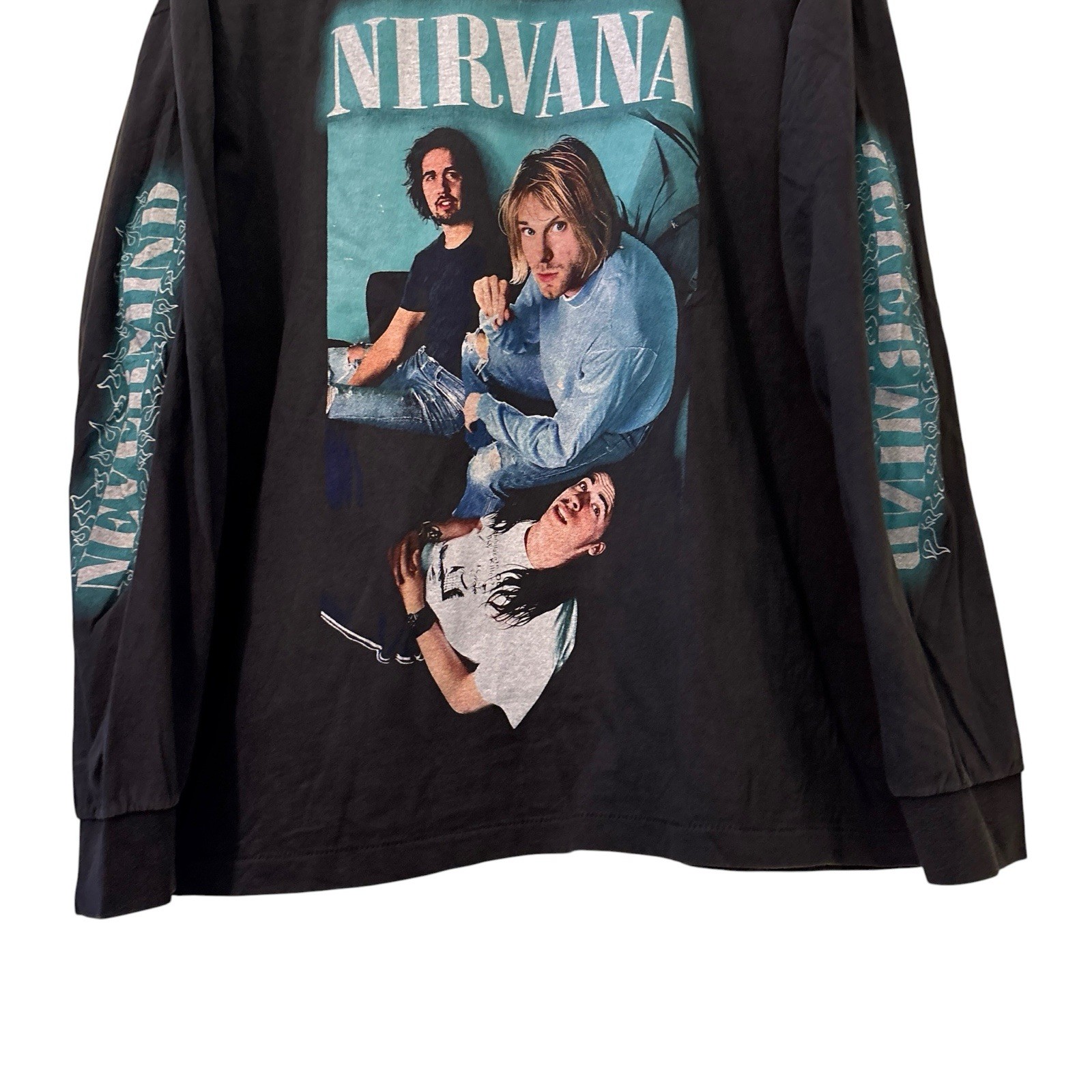 Kurt Cobain Band Portrait Vintage Nirvana Sz XL Single Stitch Shirt REPRINT