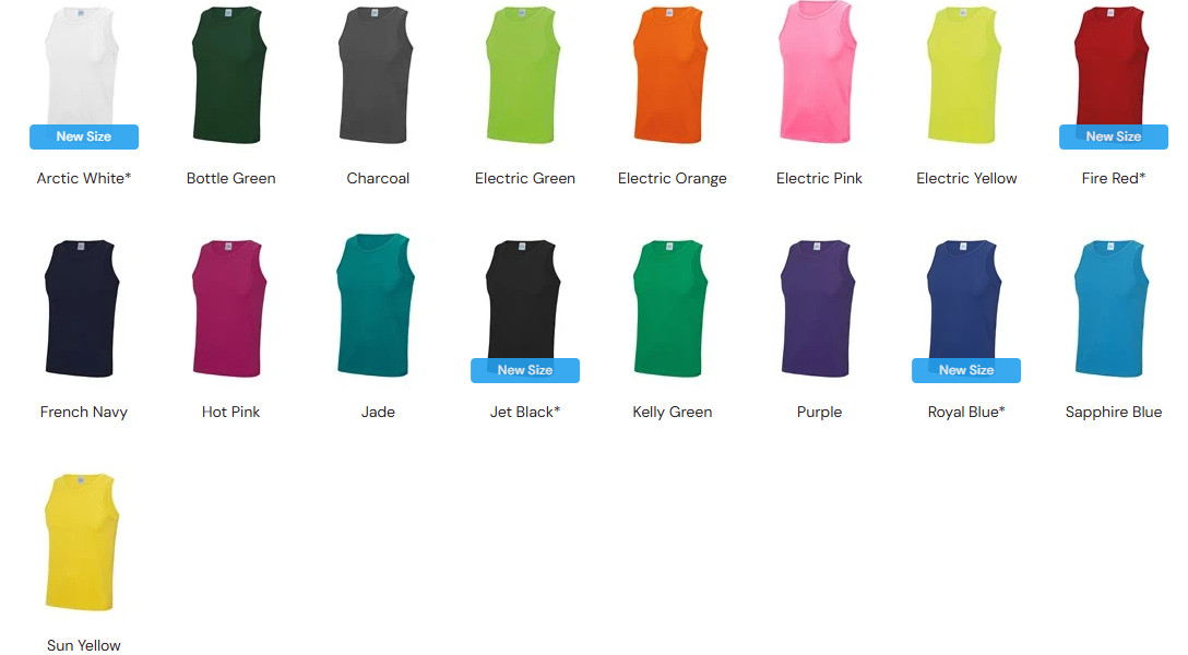 Personalised Custom AWDis Cool Breathable Gym Sports Yogga Vest Jogging JC007