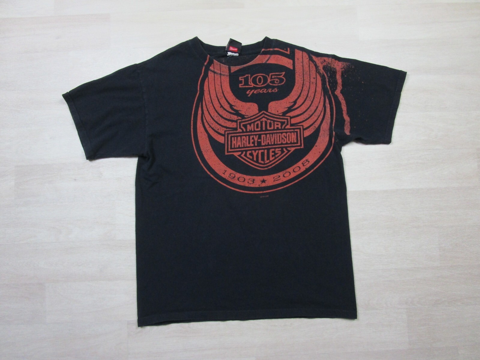 Harley-Davidson Motorcycles T Shirt (L) 105 Year Anniversary AOP Biker Wisconsin
