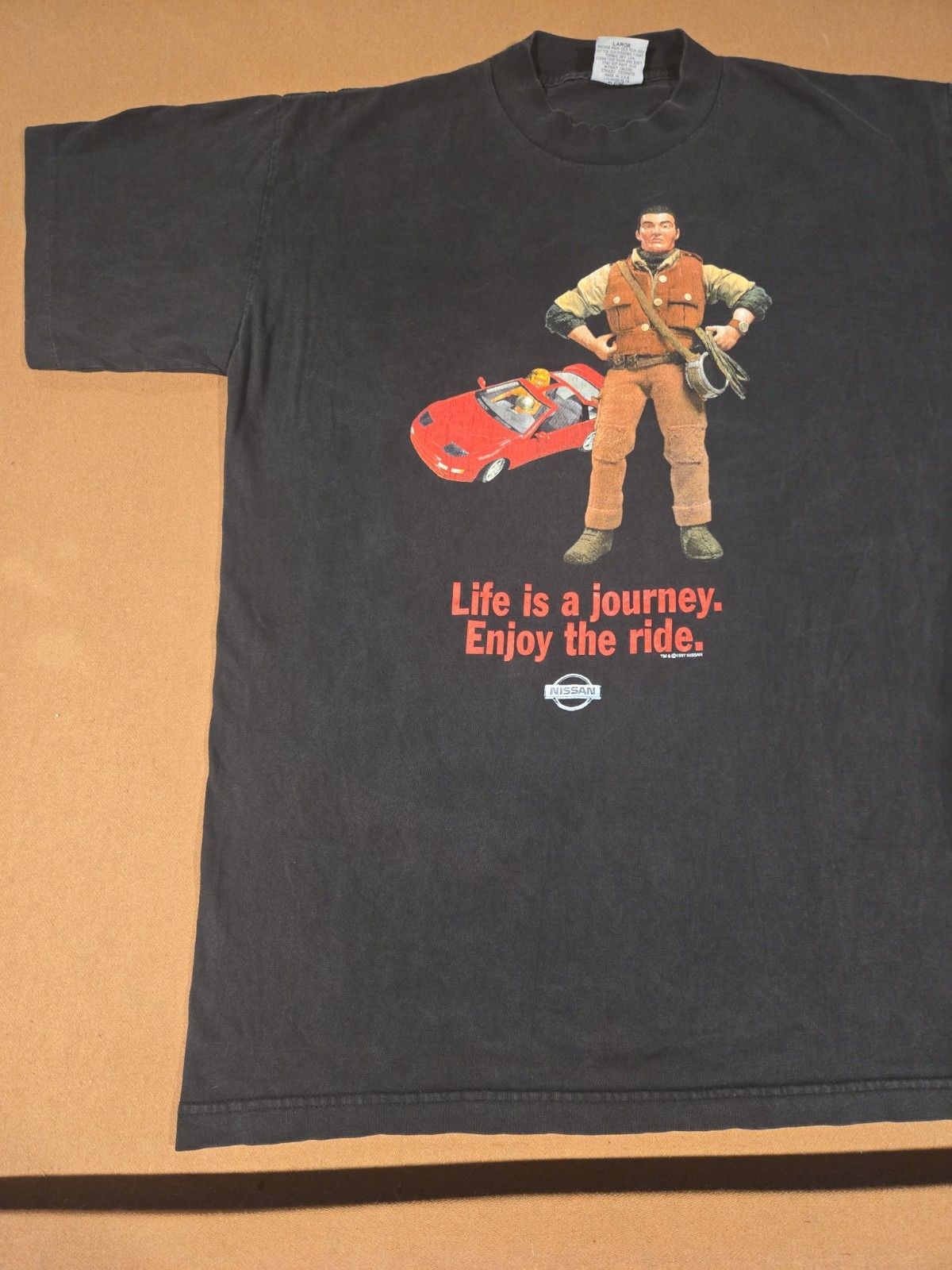 Vintage 90s Nissan 300zx Life is A Journey Barbie GI Joe T Shirt Size Medium