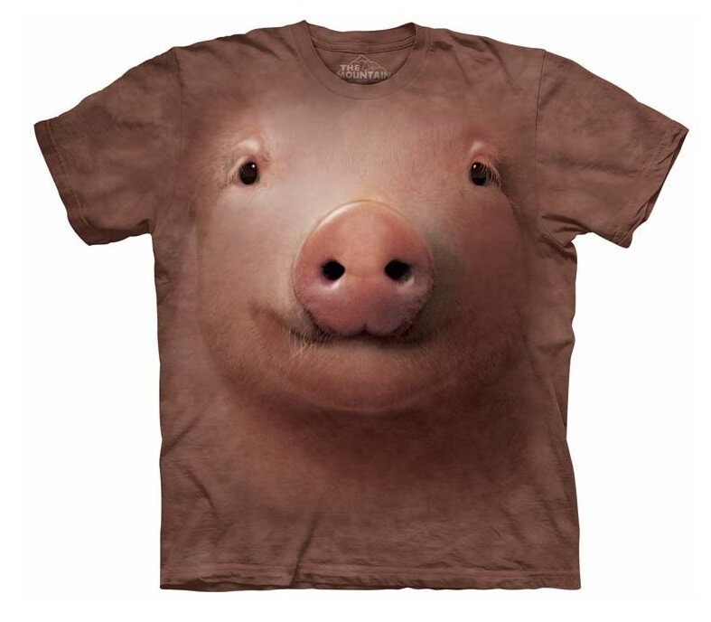 Pigs Baby Pig Face Farm Oink Squeal Swine Hog Animal T-Shirt Mountain Pink M-3X