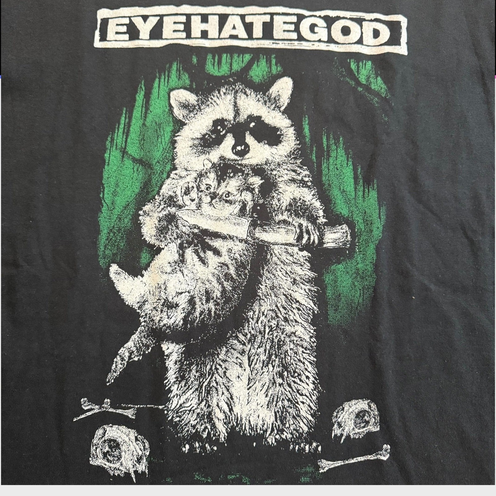 EyeHateGod Band Southern Nihilism Front / Raccoon T-Shirt Size Small