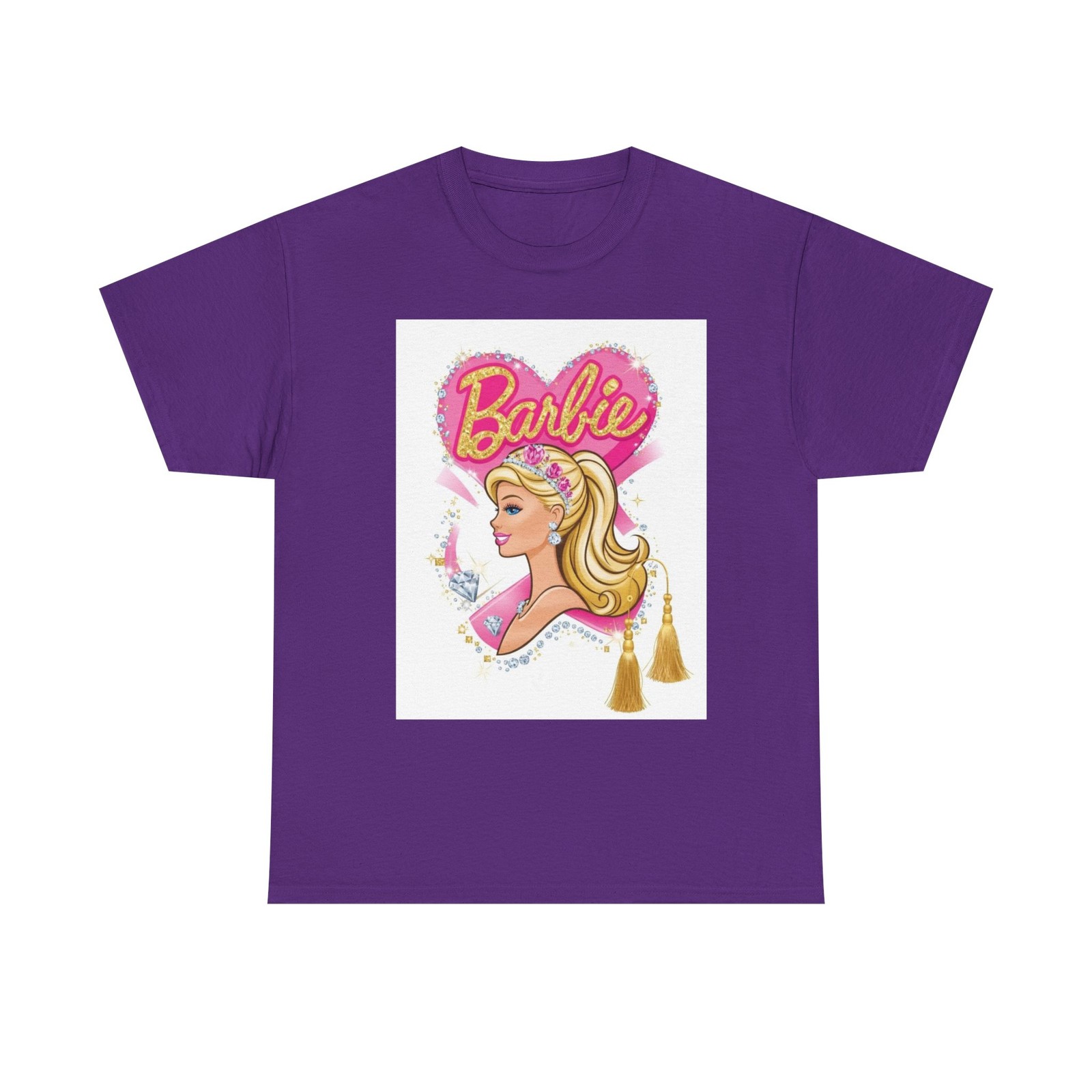Barbie Portrait Tee | Retro Pink Heart Graphic T-Shirt