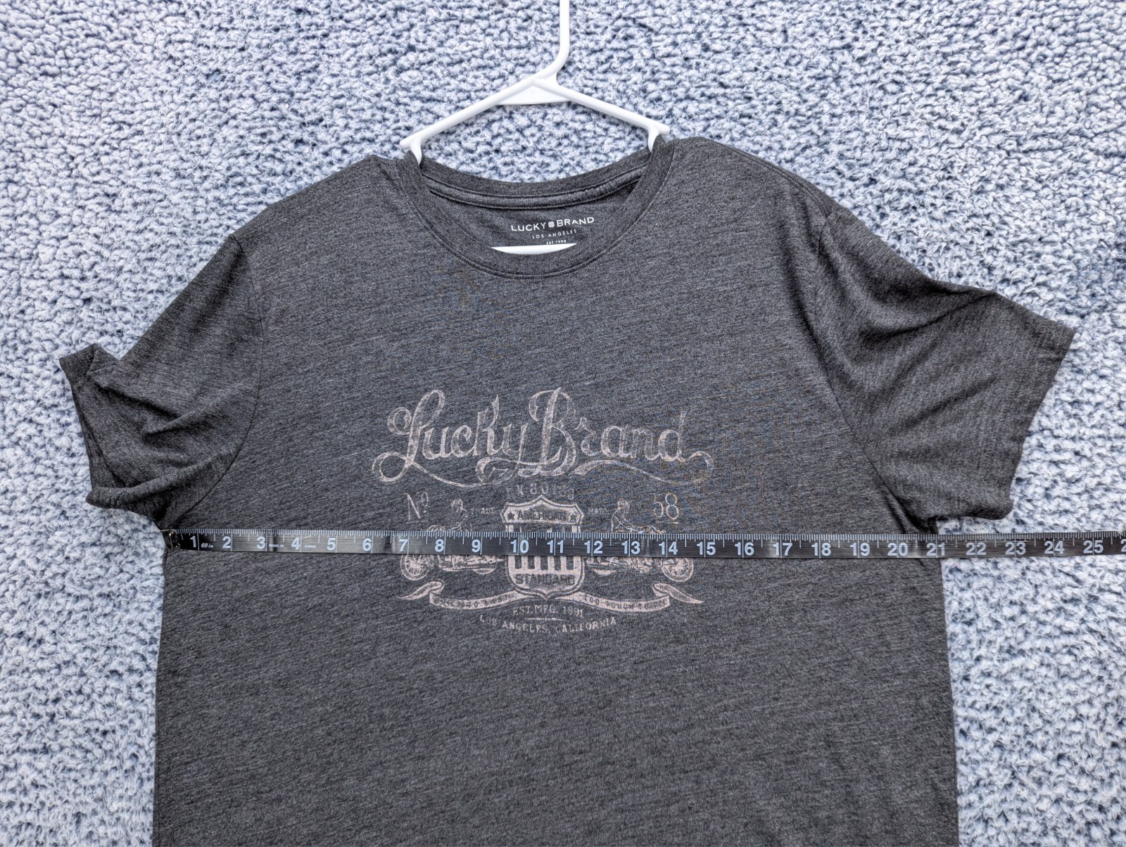Lucky Brand Shirt Mens M Casual Lightweight Preppy City College Indie Cali Gray
